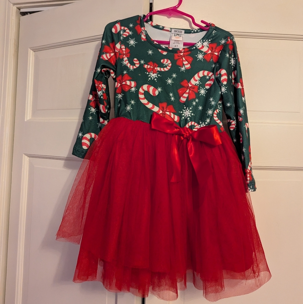 Mia Belle Candy Cane Toddler Girl Dress